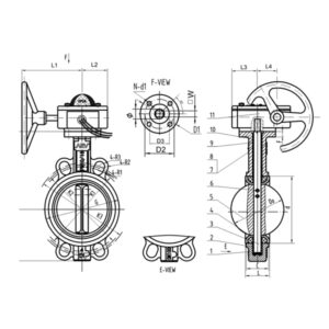 Cấu tạo của van bướm có công tắc giám sát