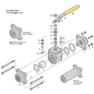 Cấu tạo của van tay gạt inox 21
