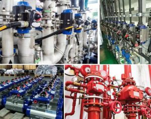 Ứng dụng của van bướm kèm công tắc giám sát DN100