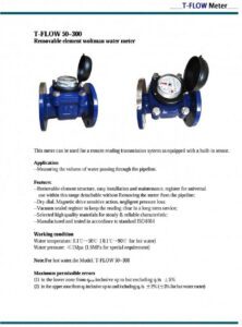 Catalogue đồng hồ nước thải T-Flow DN50