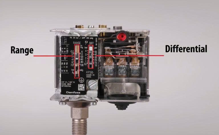 Cài đặt Diff và Range trong công tắc áp suất